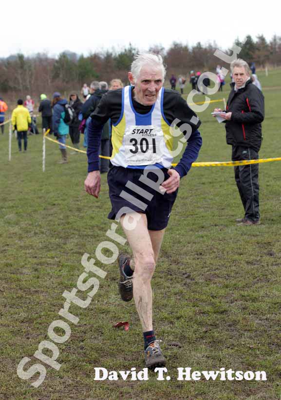 Peter Hall (Barrow and Furness) 70-74 winner, all ladies and male 65 plus BMAF Cross Country, Herrington, Sunderland.